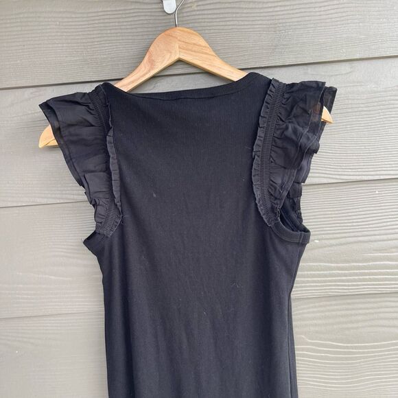 The Nines by Hatch NWT black ripped flutter sleeve jersey knit maternity dress - Picture 6 of 8